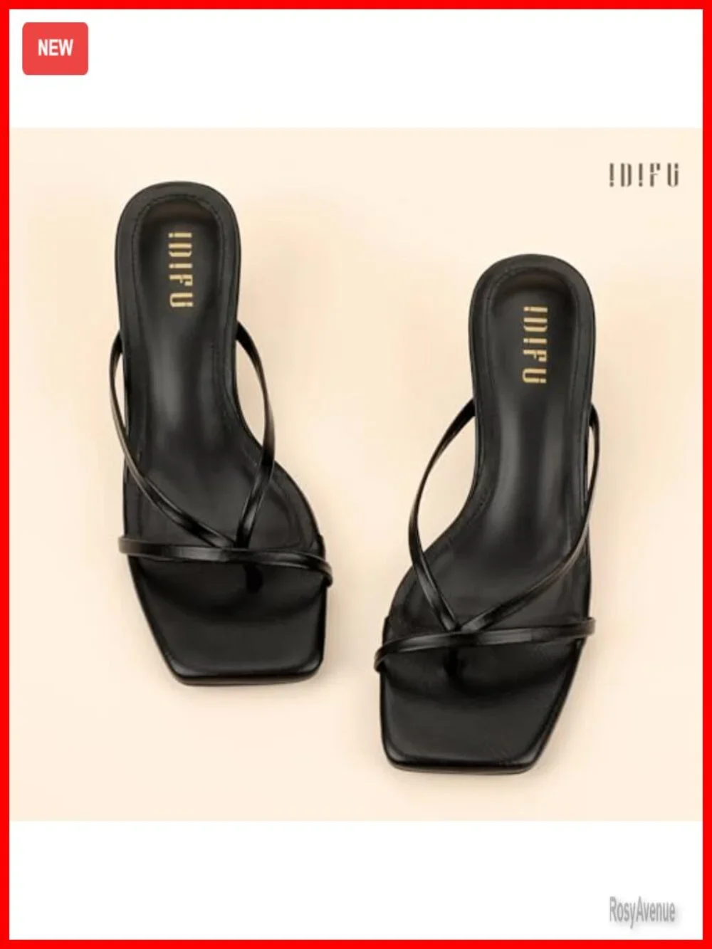 Square Open Toe Kitten Heel Flip Flop Sandals Strappy Slide Dress Shoes